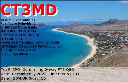 QSL de CT3MD