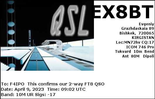 QSL de EX8BT