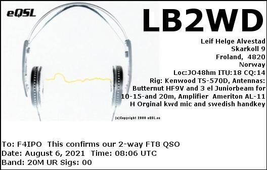 QSL de LB2WD