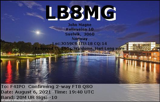 QSL de LB8MG
