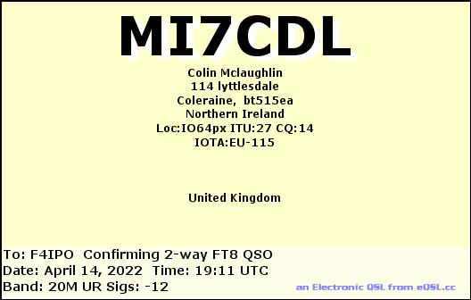 QSL de MI7CDL