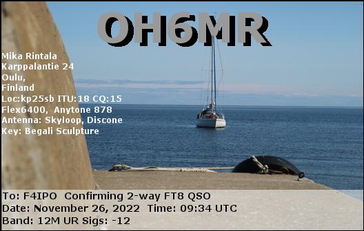 QSL de OH6MR