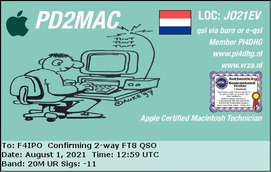 QSL de PD2MAC