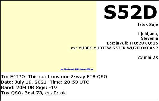 QSL de S52D