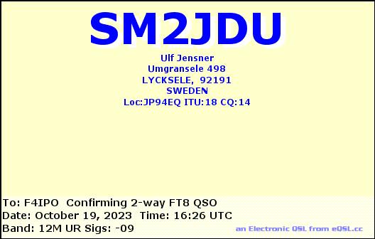 QSL de SM2JDU