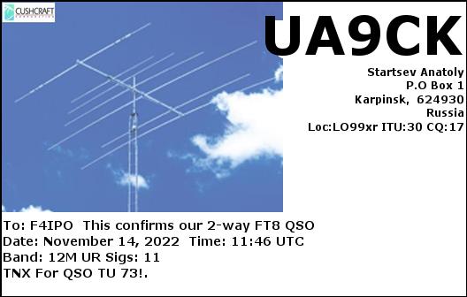 QSL de UA9CK