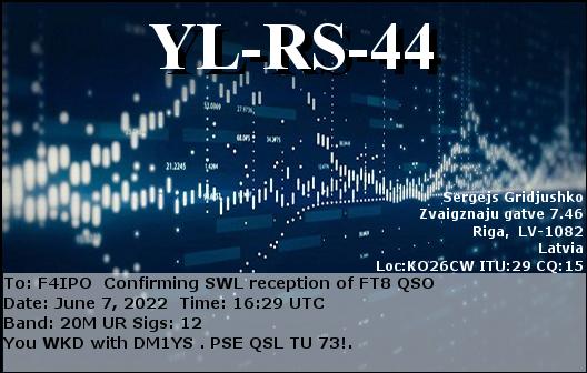 QSL de YL/RS/44