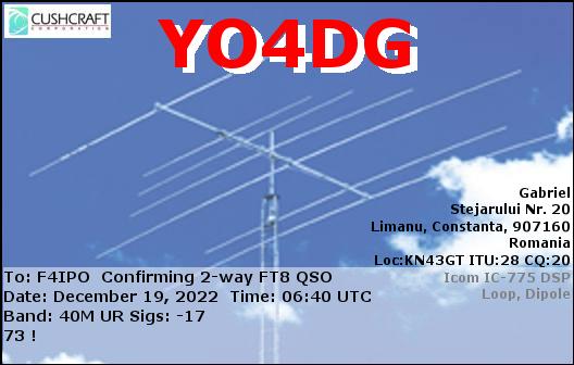 QSL de YO4DG